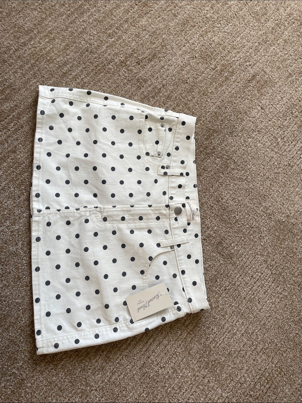 Universal Thread Cream and Black Polka Dot skirt